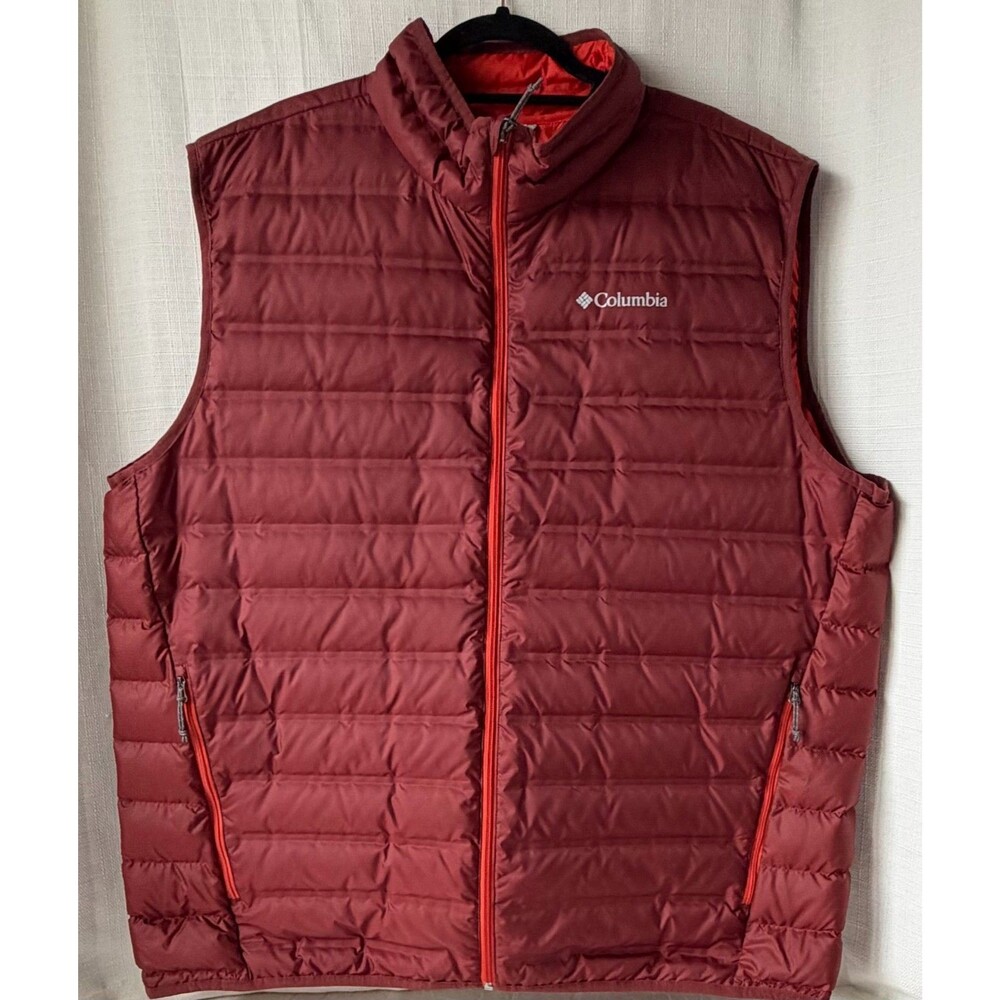 Columbia Men's XXL 650 Down Puffer Vest Red Outdoors Insulated